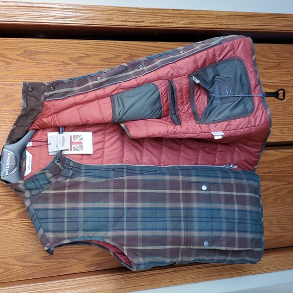 Peter Millar Crown men's Large full-zip waxed tartan vest - Picture 6 of 8